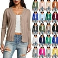 thumbnail image 3 of Gmluru Cardigan Sweaters For Women Lightweight Long Sleeve V-Neck Short Solid Color Knitted Button Hoodless Casual Outwear Khaki Outfits Fashion Clothes 2025 XL, 3 of 9