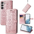 thumbnail image 2 of for Samsung Galaxy S23 Wallet Case, Cute Cat Dog Cartoon Style with Card Slots Holder PU Leather Flip Phone Cover Case for Samsung Galaxy S23 MG Rose Gold, 2 of 9