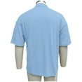 thumbnail image 6 of Afuyipoi Men's Waffle Knit Polo Shirts, Short Sleeve Button Down Collar Casual Shirt Top Light Blue Size L, 6 of 10