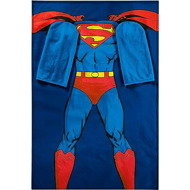 DC Comics Comfy Throw Blanket with Sleeves Adult 48 x 71 Inches Action Superman