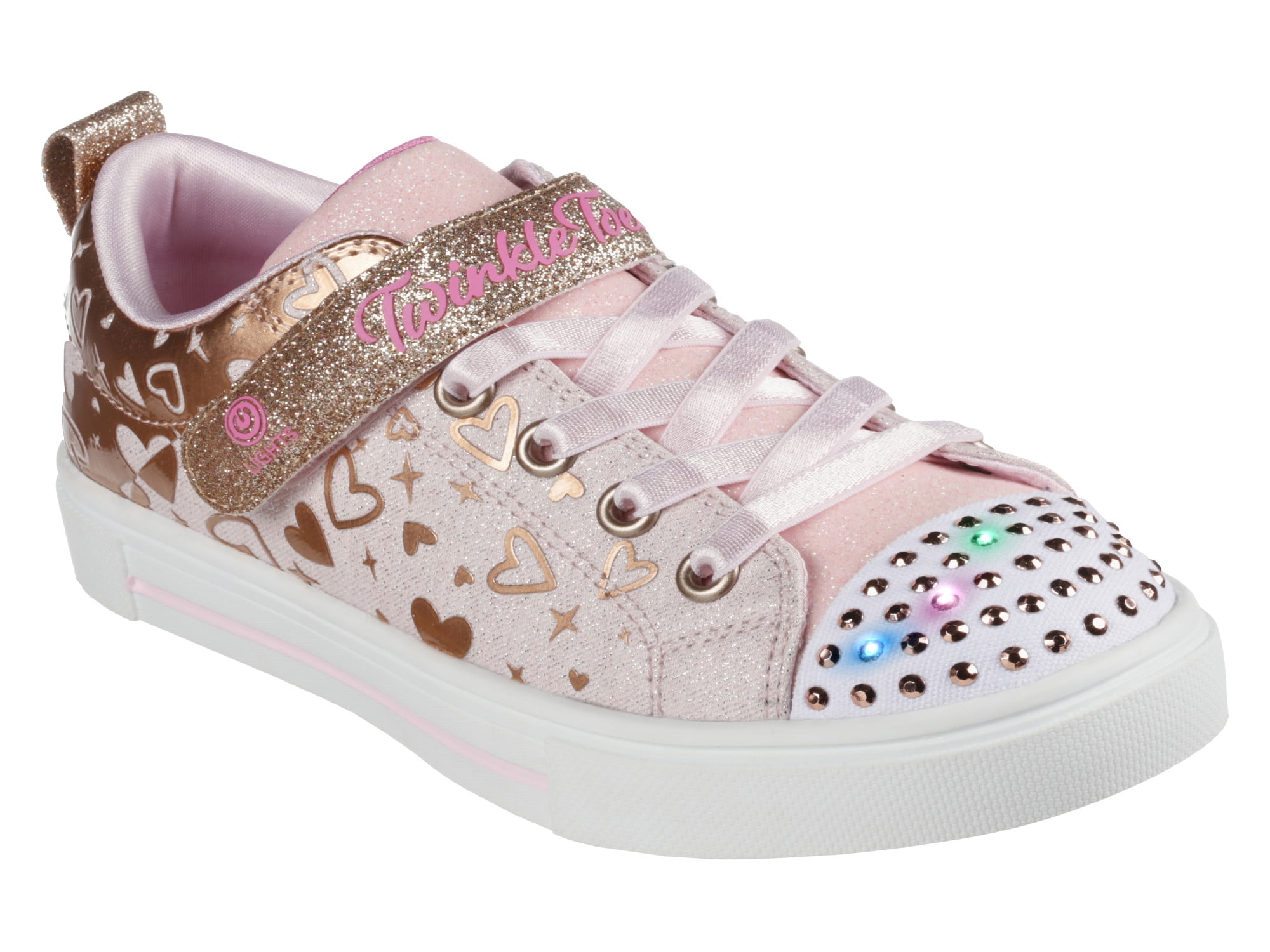 Girls Youth Twinkle Toes Light Sneakers - Heather Charm, Sizes 10.5-3 - Walmart.com