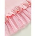 thumbnail image 7 of Bagilaanoe Toddler Baby Girl T-Shirt Dress Kids Long Sleeve Ruffled A-Line Dress 3T 4T 5T 6T Little Girl Pink Tulle Patchwork Dress, 7 of 7