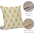 thumbnail image 3 of Christmas Tree Pillow Covers 18x18 Set of 2 Yellow Xmas Tree Rustic Style Winter Print Decorative Outdoor Pillowcases Farmhouse Vintage Holiday Decorations Throw Cushion Case Decor for Couch Sofa Bed, 3 of 5