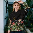 thumbnail image 2 of Uorisanigo Kids Girls Sweatshirt Oversized Quarter Zip Up Sweatshirts School Aesthetic Mushroom Long Sleeve Pullover Top Drop Shoulder Cropped Pullover Hoodies Fall Clothes, 2 of 7