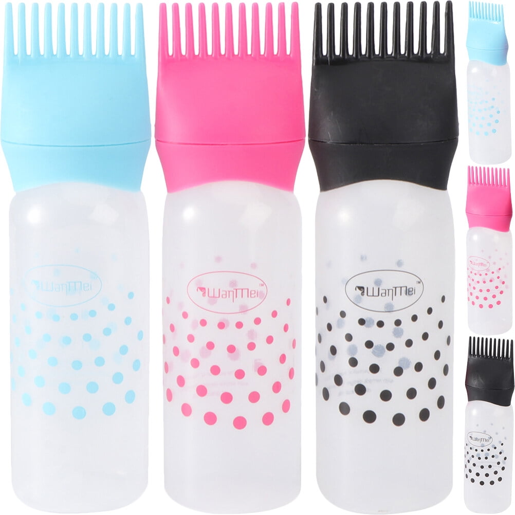 NUOLUX 6Pcs Root Comb Applicator Bottle Hair Color Applicator Bottles