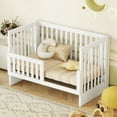 thumbnail image 3 of Convertible Crib Full Size Bed with Changing Table, Daybed and Full-Size Bed, Converts to Toddler Bed, Safe Wooden Nursery Furniture, White, 3 of 8