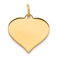 thumbnail image 1 of Pendentif Breloque Disque Cœur en Or Jaune 14k Gravable en Forme Courbée Amour, 1 of 6