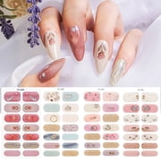 14 Sheets Polish Strips Stickers Full Wraps Adhesive Art Stickers Strips for Women Girl