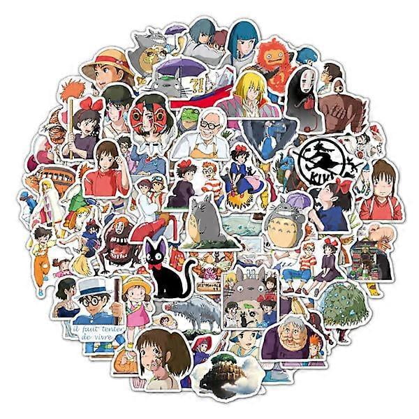 Studio Ghibli sticker set, 100 pcs Vinyl waterproof anime stickers for laptop skateboard water bottle
