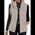 thumbnail image 2 of Chaleco Acolchado Sin Mangas para Mujer, Chaqueta con Cremallera, Abrigo de Moda para Otoño y . Gris S, 2 of 7