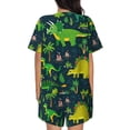 thumbnail image 3 of Picia Dinosaurs and Flowers Pajamas Sets for Women Soft Short-Sleeved Pjs with Lounge Shorts Two Piece Sleepwear-Medium, 3 of 9