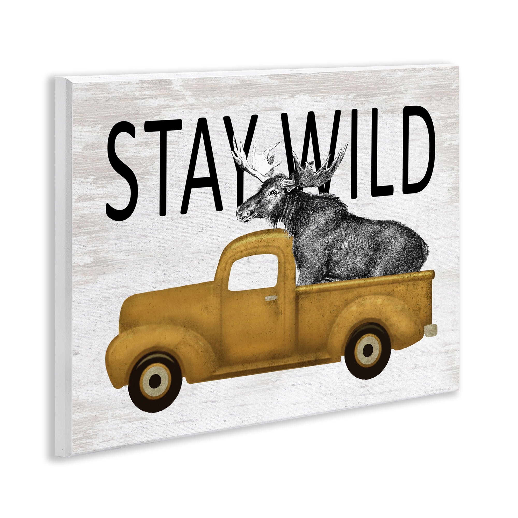 Stay Wild Moose Truck Wall Plaque Art, design by Lettered and Lined