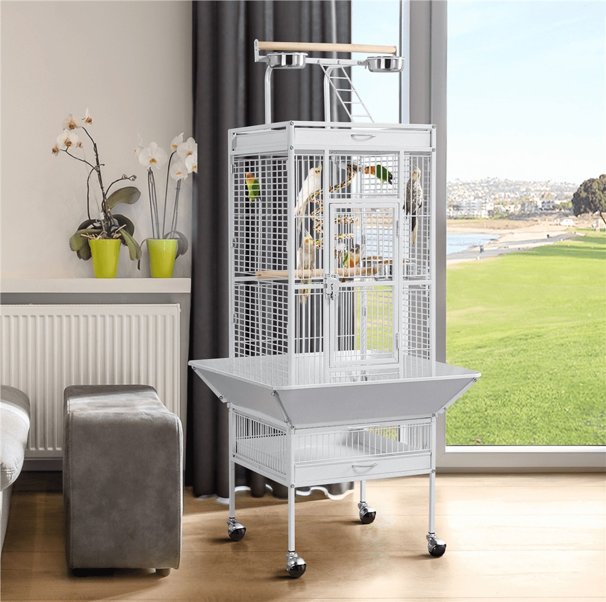 Yaheetech 61.5 Inch Rolling Play Top Parrot Cage photo 2