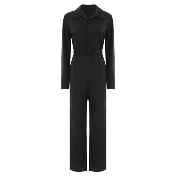 Alvivi Work Coveralls for Women Long Sleeve Loose Fit Jumpsuit Rompers Mechanic Work Jumpsuit Black S