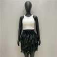 thumbnail image 6 of Skymirror Festival Faux Feather Skirt Punk Gothic Style Hand-Stitched Design Stage Performance Punk Gothic Mini Short Skirt, 6 of 8
