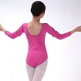 thumbnail image 3 of de gimnasia para niñas, do de baile de ballet, manga larga elástica, color rosa Sunnimix Niñas Niños Gimnasio Maillots Ballet Danza Leotardo elástico de algodón de manga larga, 3 of 8