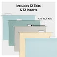 thumbnail image 5 of Smead Poly Hanging File Folders, Letter Size, 0.5 Inch Expansion, Assorted Colors, 12 Pack [10522] (smd-10522), 5 of 6