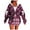 Hot Pink, variant on Christmas Jacket For Women Hooded Front Zip Xmas Print Bow Outwear Plus Size Casual Holiday Cardigan With Pockets (XL, Hot Pink)