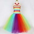 thumbnail image 6 of Byoo Little Girl Rainbow Tulle Tutu Dress with Butterfly Wings Headband Sleeveless Fairy Dresses Kids Party Gown,Multicolour, 6 of 9