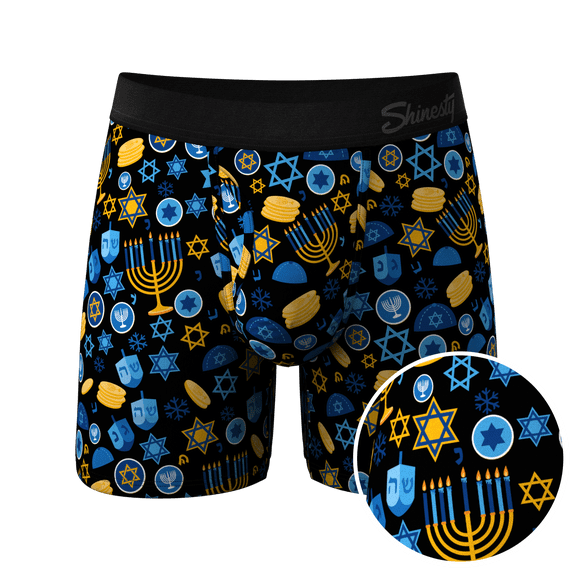 The Gelty Pleasure - Shinesty Hanukkah Ball Hammock Pouch Underwear With Fly Large