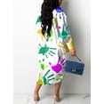 thumbnail image 2 of LovelyWholesale Women's Palm Print Drawstring Shirt Dress, 2 of 4