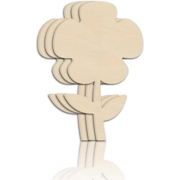 3Pcs Flower Wooden Cutouts Unfinished Wooden Plant Cutouts Wooden Pieces for DIY Wall Hangings Home Decor Wooden Signs and Handmade Decorations 12x7.5"