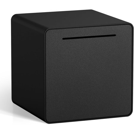 6" Piggy Bank for Adults for 2025 Savings, Must Break to Open Adult Piggy Bank for Cash, Interactive DIY Assembled Unopenable Money Savings Box (Black)