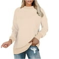 thumbnail image 1 of KIHOUT Printemps Hiver Hauts pour Femmes Mode Solide Ample Col Rond Manches Longues Poche Blouse Chandail Hauts Blouse, 1 of 9