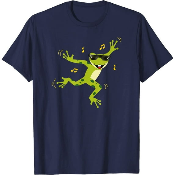 Funny Cute Green Dancing Frog Toad Cartoon for Women Men T-Shirt