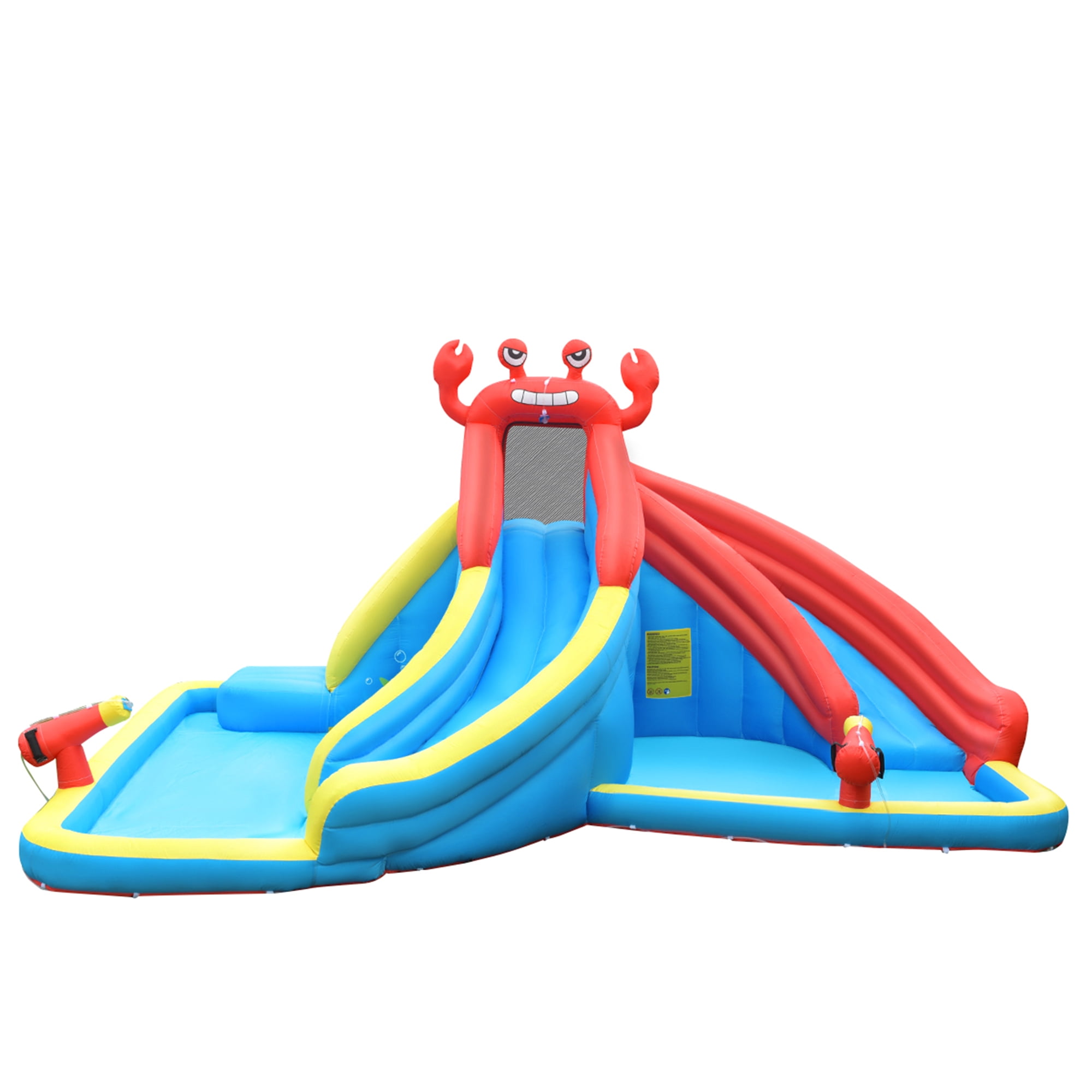 Gymax Inflatable Water Park Bounce House Crab w/ 2 Slides Climbing Wall Tunnel