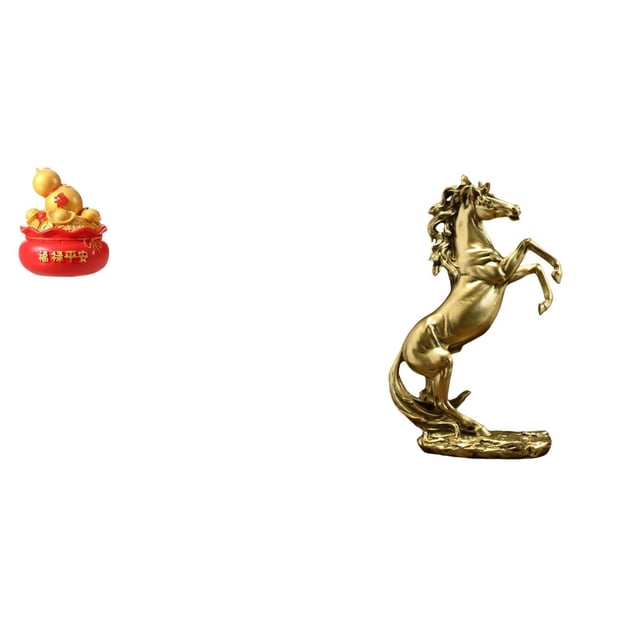 Adorno de caballo con forma de cuenca del tesoro para festival, hecho a mano, para inauguración de la casa en año Nuevo, decoración de mesa de dormito