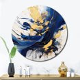 thumbnail image 1 of Designart "Strokes in Dark Blue and Gold V" Fractals Oversized Wall Clock, 1 of 6