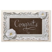 American Greetings White Floral Engagement Card with Foil