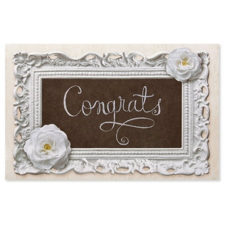 American Greetings White Floral Engagement Card with Foil