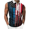 thumbnail image 2 of Abomasnow Men's American Flag Tank Tops 4th of July Half Zip Shirt Sleeveless Patriotic Independence Day Muscle Cutoff Shirt (S-XXXL), 2 of 5