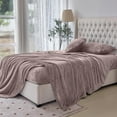 thumbnail image 4 of Elegant Comfort Velvel Fleece 4 Pieces Sheet Set - Full, Taupe, 4 of 5
