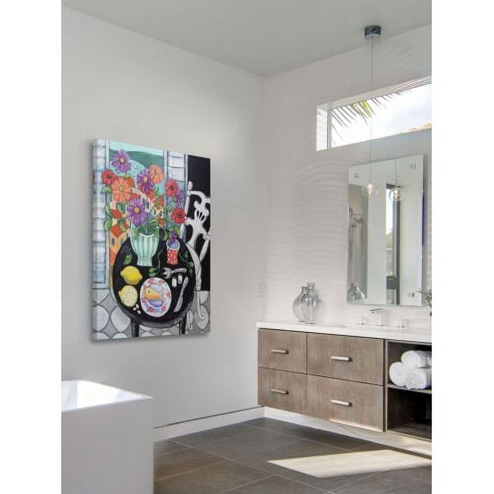 "Fish Dinner by the Sea" Painting Print on Canvas