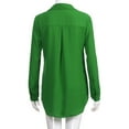 thumbnail image 5 of Goodtrade8 Winter Tops for Women Solid Color Button Green V-Neck Casual Long Sleeve Winter Shirts for Women, 5 of 6