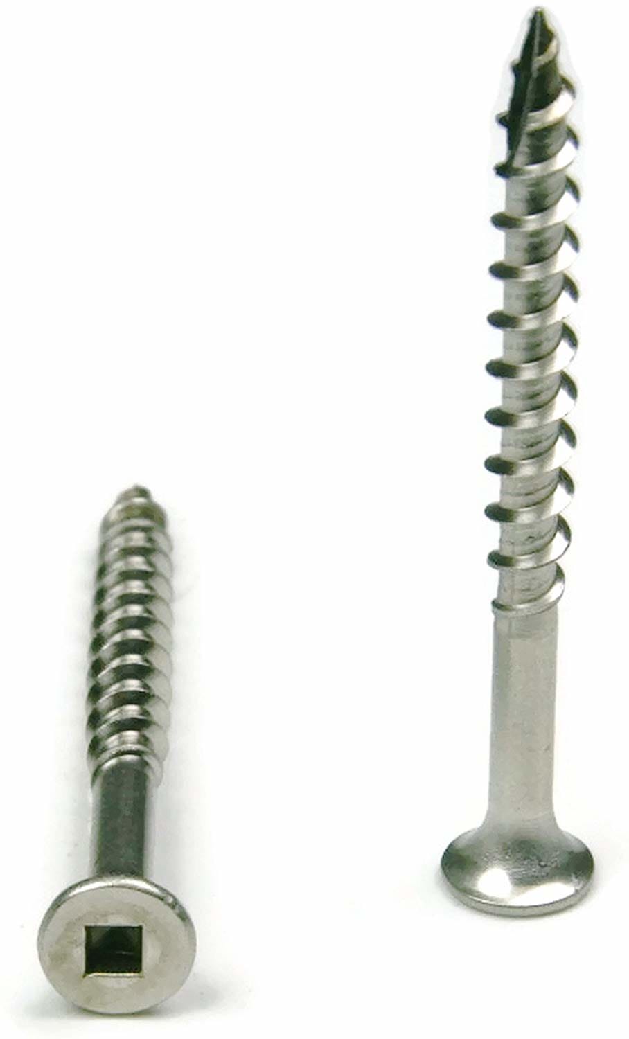 #14 x 2-1/2" Stainless Steel Wood Screw Square Drive, Bugle Head (Quantity: 800) Type 17 Wood Cutting Point, 1-3/4" of Thread Length, #14 Screw Diameter, 2-1/2" Screw Length - image 1 of 1
