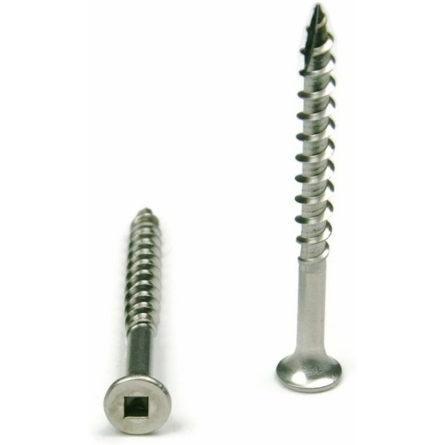 #14 x 2-1/2" Stainless Steel Wood Screw Square Drive, Bugle Head (Quantity: 800) Type 17 Wood Cutting Point, 1-3/4" of Thread Length, #14 Screw Diameter, 2-1/2" Screw Length