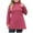 Hot Pink, variant on WREESH Womens Fashion T-Shirts Casual Turtleneck Solid Color Pullover Loose Fit Long Sleeve Tops Button Turtleneck Blous Casual T-Shirt Top Blouse Black