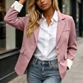 thumbnail image 5 of vdgthytj Blazer for Women Long Sleeve Open Front Button Lightweight Lapel Collar Fall Business Casual Work Jackets(XX-Large,Pink), 5 of 9