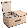 thumbnail image 1 of Caja Organizadora Segos Plegable Con Divisiones Tapas Dobles Beige, 1 of 4