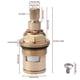 thumbnail image 2 of 2 Pcs Faucet Valves Set Replacement Brass Ceramic Stem Disc Cartridge Quarter Turn 1/2" for Bathroom Kitchen, 2 of 5