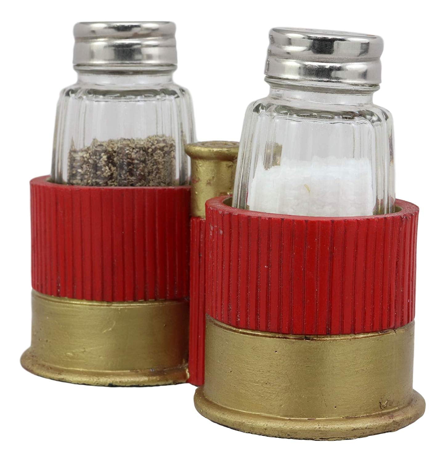 Ceramic Salt and Pepper Shakers Set Collectible Shot Gun Shells Outdoors Hunting 
