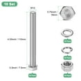 thumbnail image 3 of Uxcell 10-Pack Hex Head Screw Bolt with Nuts Flat & Lock Washers M12x110mm, 3 of 6