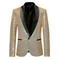 thumbnail image 1 of Moda hombre lentejuelas casual blazer boda celebración traje chaqueta superior, 1 of 3