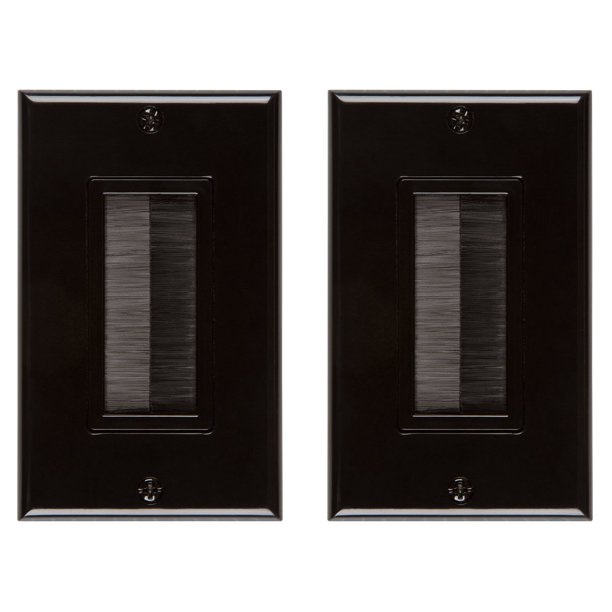 Buyer's Point Brush Wall Plate 2 Pack (Black)