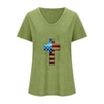 thumbnail image 3 of Camisetas Casuales de las Mujeres Gradiente Día de la Independencia Impreso Cuello Redondo, Blusa de Manga Corta para Diario, Fiesta Y Primavera Verano, 3 of 3