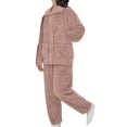 thumbnail image 5 of Teissuly Womens Pajamas Style Warm Plush And Thick Pajama Set Button Lapel Double Pocket Home Set, 5 of 5